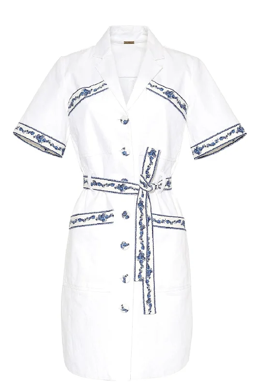 Short Sleeve Patch Pocket Dress Tunics Travel practical