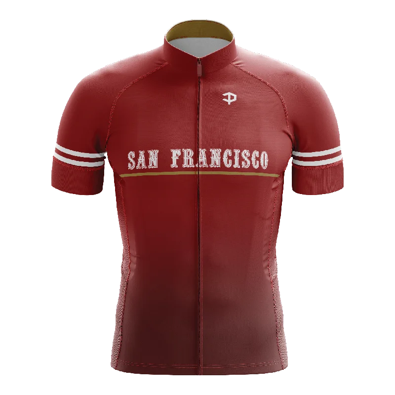 San Francisco Short Sleeve Cycling Jersey Ribbed Jersey Tee