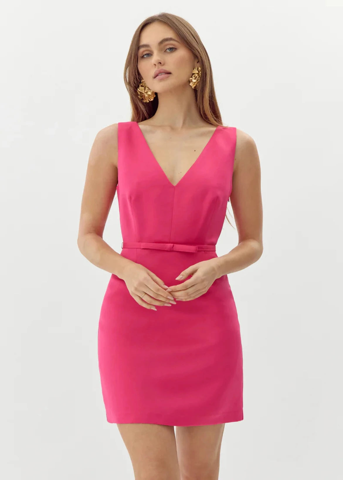vneck satin fit and flare dress Tunics Silk luxurious