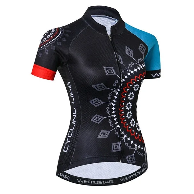 Geometrix Women's Short Sleeve Cycling Jersey Sophisticated Jersey Tee