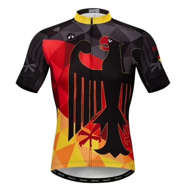 Germany Emblem Short Sleeve Cycling Jersey Metallic Jersey Tee