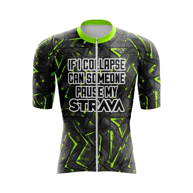 Turn on Strava (V5) Aero Jerseys Olive Green Jersey Tee
