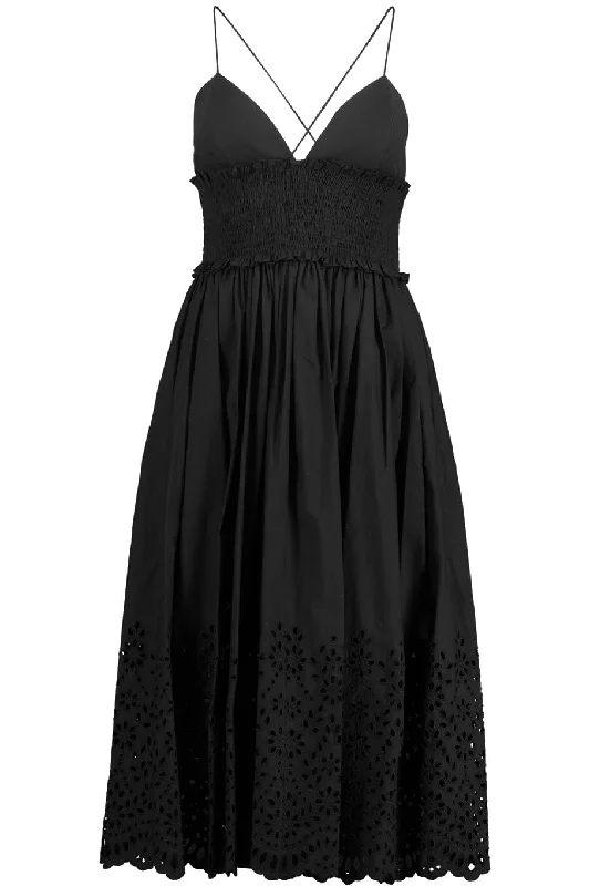 Spaghetti Strap Dance Dress - Black Tunics Solid Classic