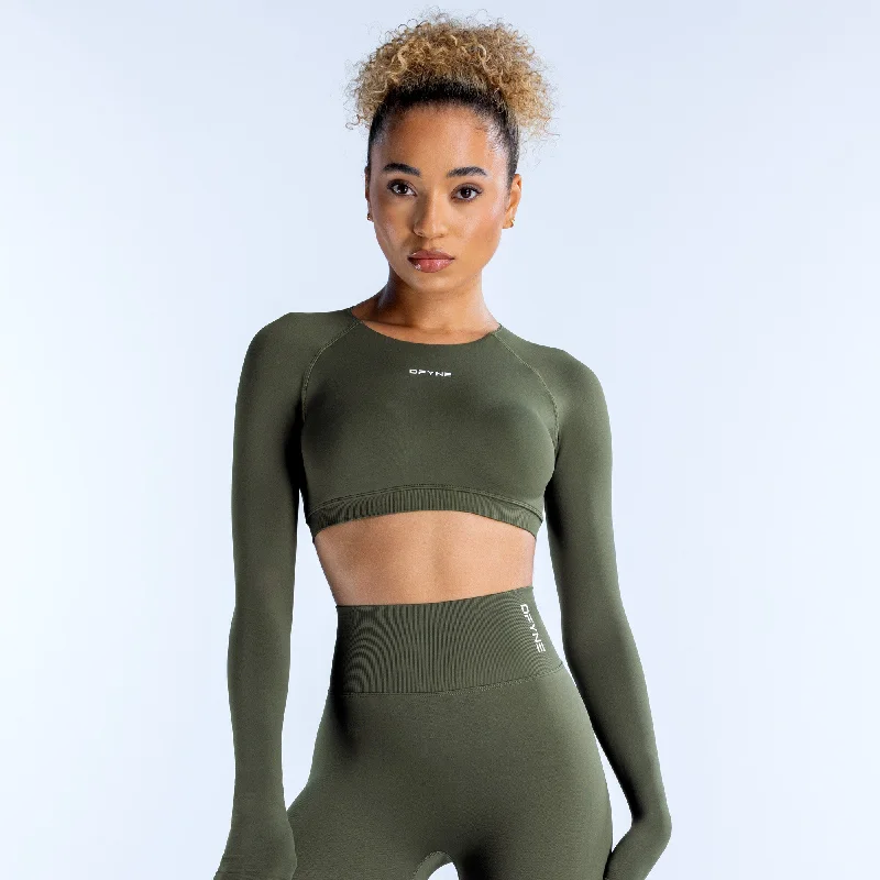 Dynamic Long Sleeve Crop Top Elasticated Padded Insulated