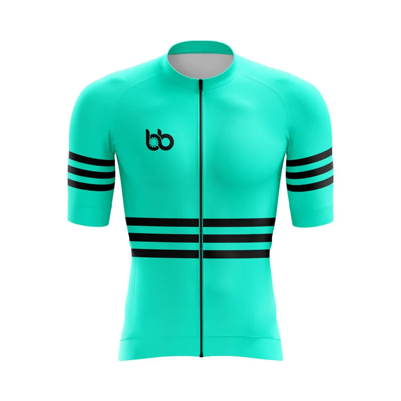 Bicycle Booth Stripes (Teal) Aero Jerseys Polka Dot Jersey Shirt