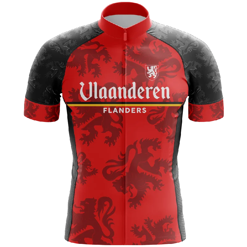 Vlaanderen Flanders Red V2 Short Sleeve Cycling Jersey Vintage Jersey Tee