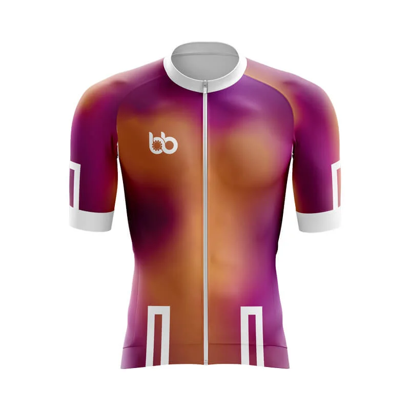 Bicycle Booth Prism (Orange-Violet) Aero Jerseys High Neck Jersey Shirt