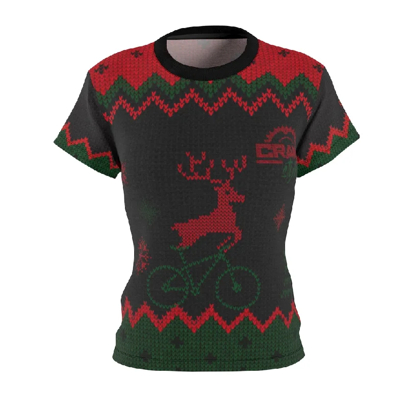 Women's FUNNY "UGLY" CHRISTMAS MTB Jersey Emerald Green Jersey Tee