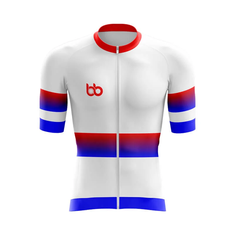 BB Gradient Aero jerseys (Red-Blue) Geometric Jersey Top