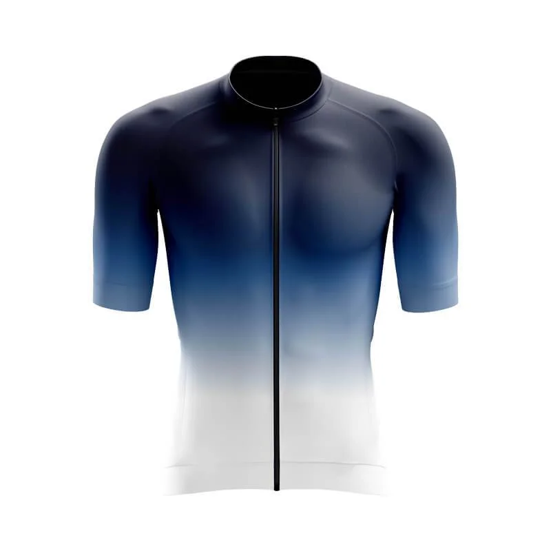 White-Dark Blue Gradient Aero Jerseys Ash Gray Jersey Tee