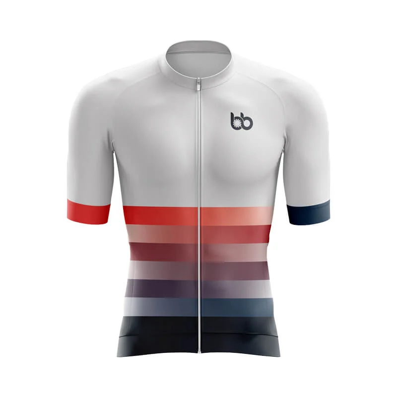 Gradient Frequency Aero jerseys (White-Red-Blue) Festive Jersey Tee