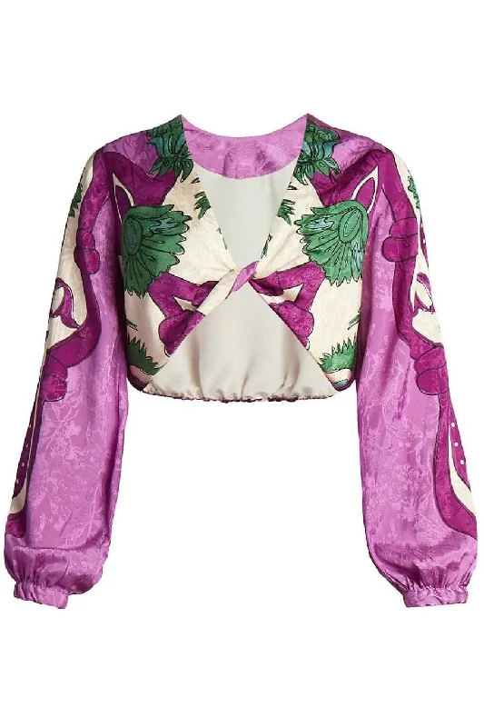 Bemused Crop Top Welt Pockets Slit Pockets Flap Pockets