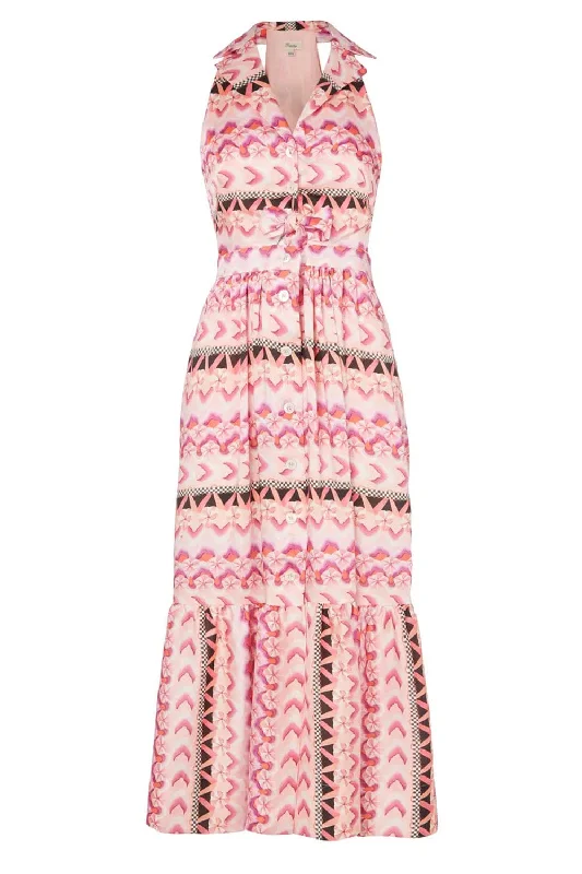 Phlox Print Halter Neck Dress Tunics Polka dots