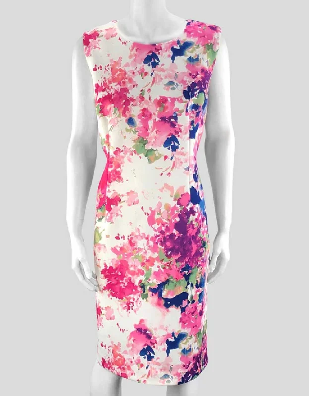 Dkny Flower Sheath Dress Sleeveless Women 16 US Tunics Yoga stretchy