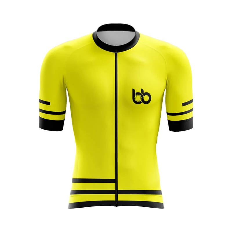 Bicycle Booth Outline (Yellow) Aero Jerseys Polo Neck Jersey Top