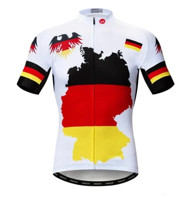 Germany Map Short Sleeve Cycling Jersey Hemp Jersey Tee