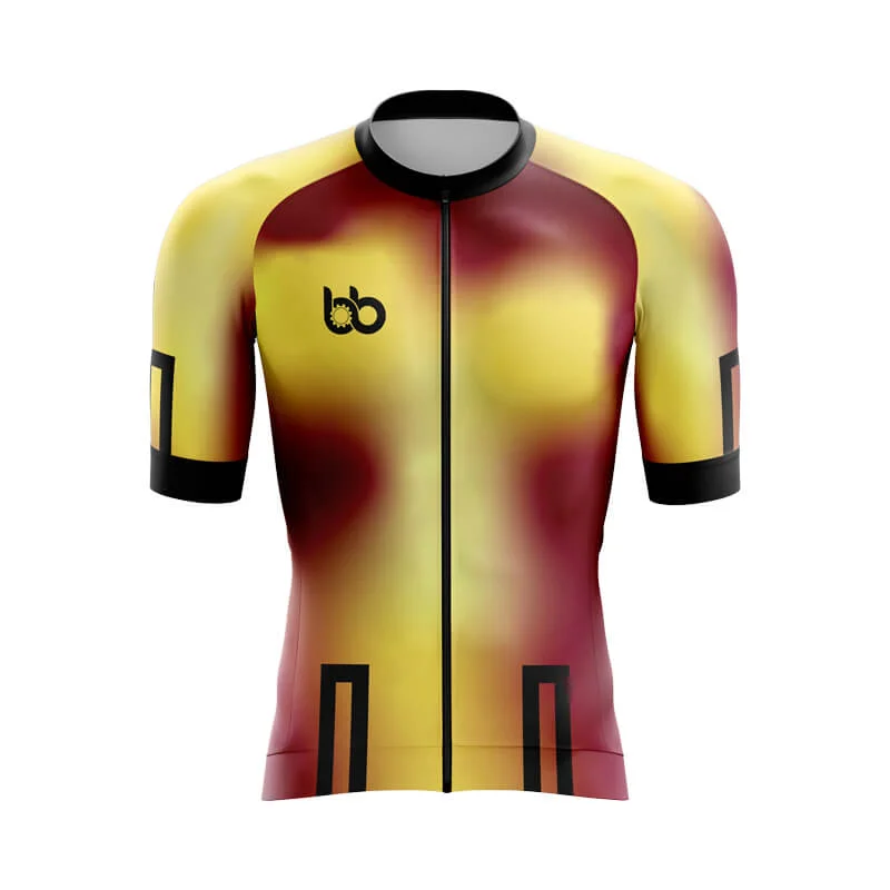 Bicycle Booth Prism (Yellow-Marron) Aero Jerseys Turtle Neck Jersey Shirt
