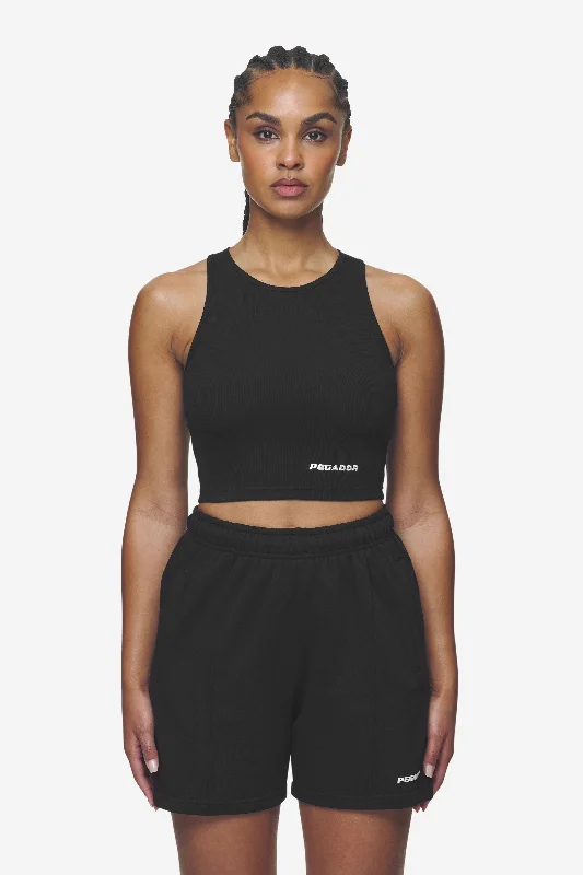 Ayla Crop Top Black White Anti-Shrink Durable Soft