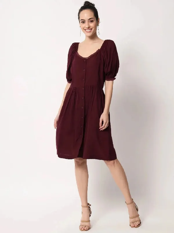 Wine Lace Dress Tunics Canvas sturdy