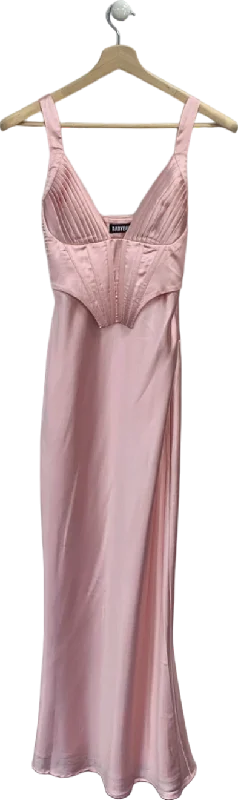 BABYBOO Pink Satin Slip Dress XS A-Line Day Work