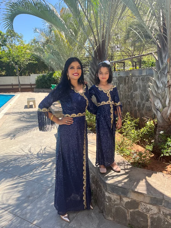 Designer Mother & Daughter Matching Set Kaftan Dress Tunics Lace romantic