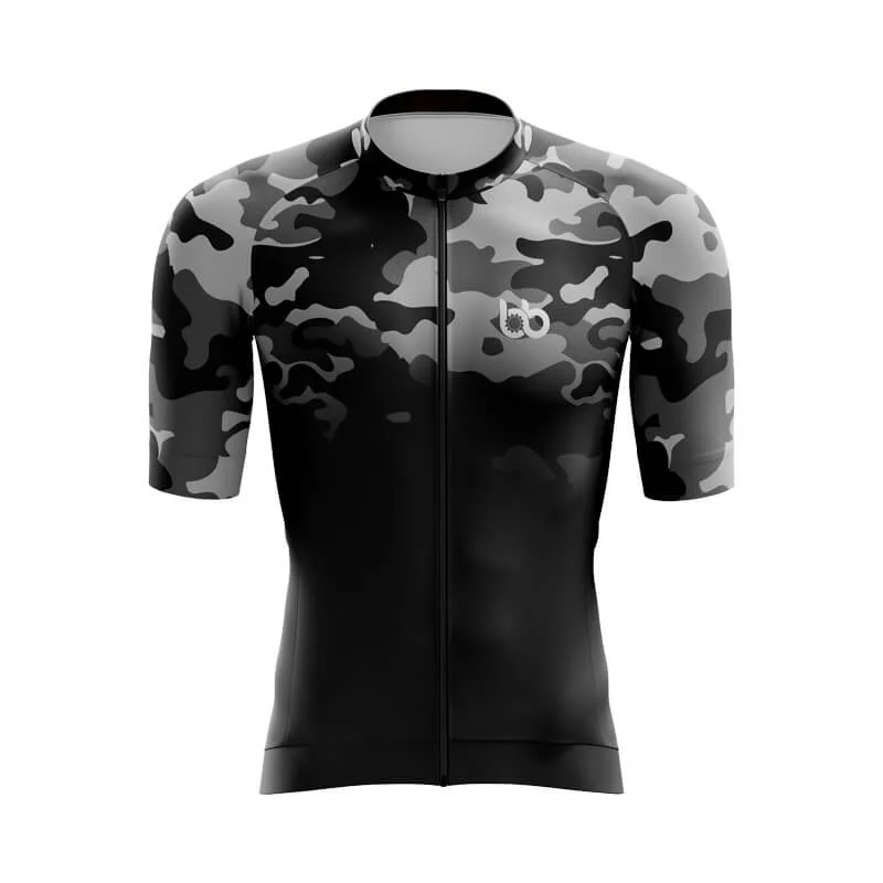 Camouflage Neck Aero Jerseys (V3) (Grey-Black) Business Jersey Tee