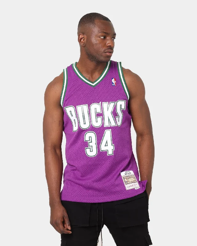 Mitchell & Ness Milwaukee Bucks Ray Allen #34 '00-'01 Swingman Jersey Purple Minimalist Jersey Tee