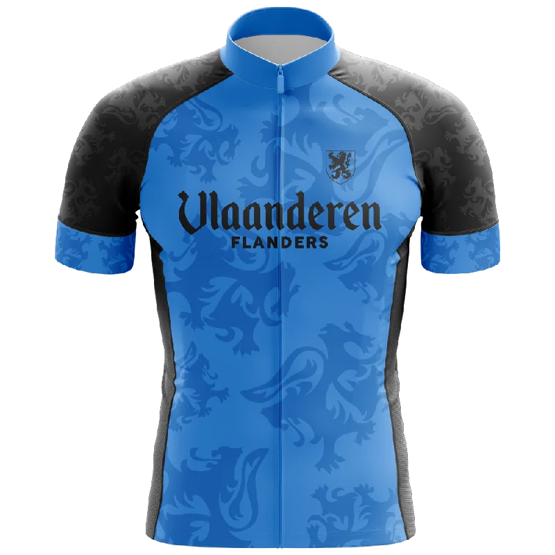 Vlaanderen Flanders Blue Short Sleeve Cycling Jersey Sophisticated Jersey Tee