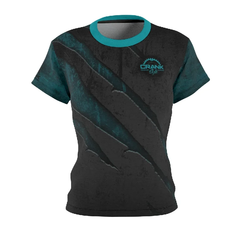 Women's Scratched Metal "Teal" MTB Jersey Stylish Jersey Top