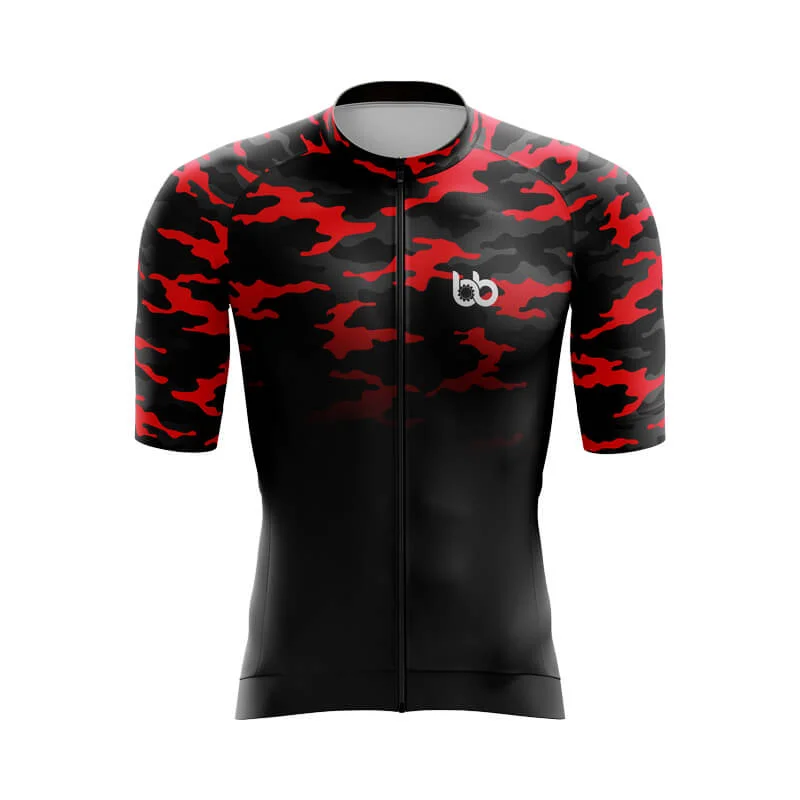 Camouflage Neck Aero Jerseys (V3) (Red-Black) Hemp Jersey Tee