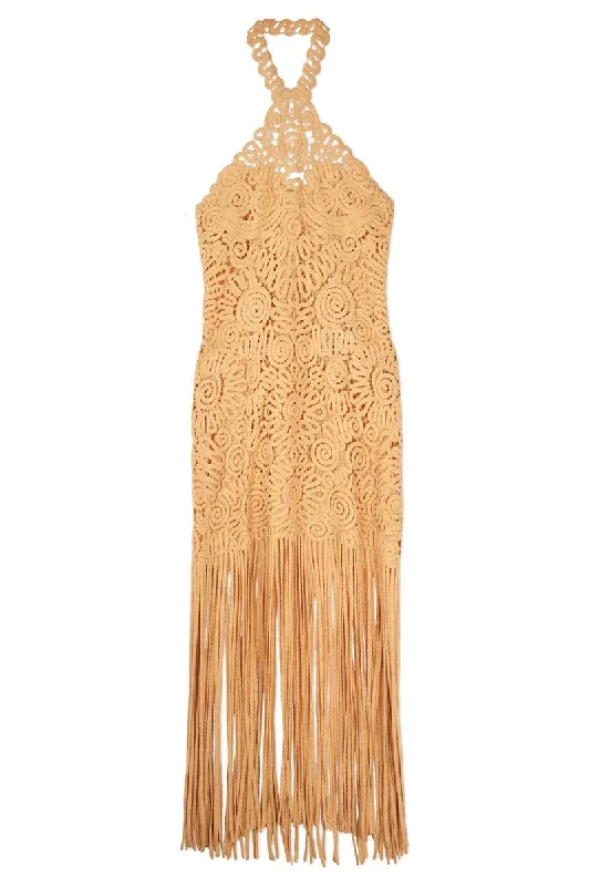 Alisa Midi Fringe Dress Tunics Stylish elegant
