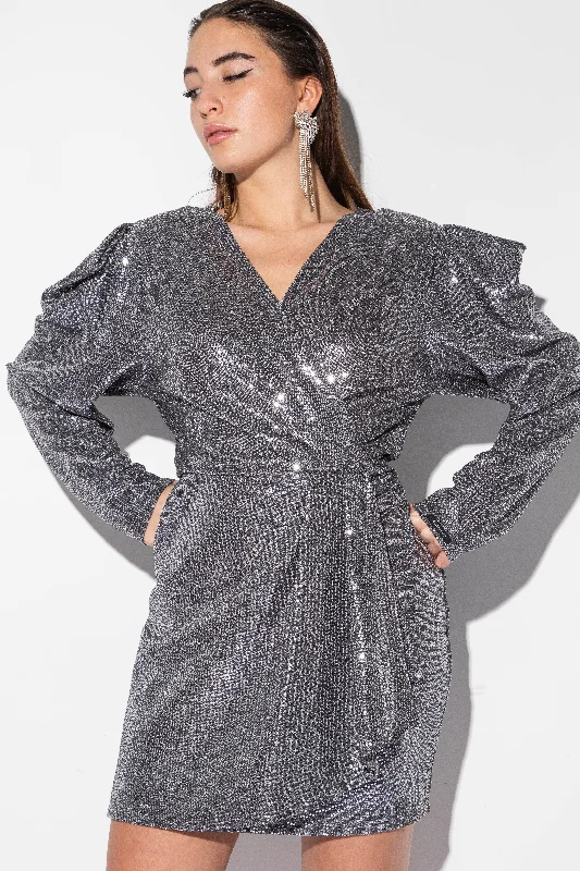 Potuni Holiday Glitter silver dress Tunics Summer linen