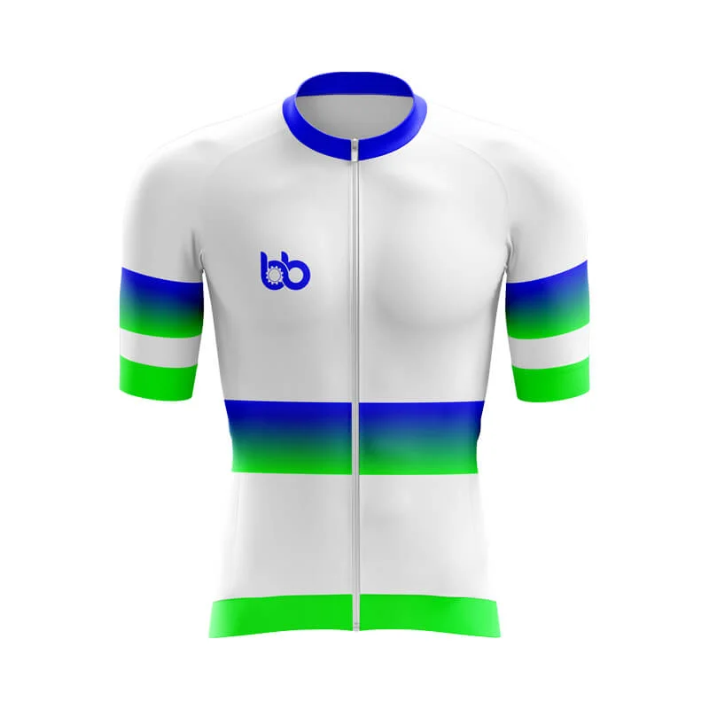 BB Gradient Aero jerseys (Blue-Green) Striped Jersey Top