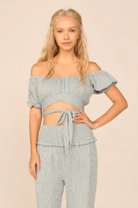 Ocean Water Rib Knit Wrap Crop Top Jersey Fabric Tulle Fabric Batik Fabric