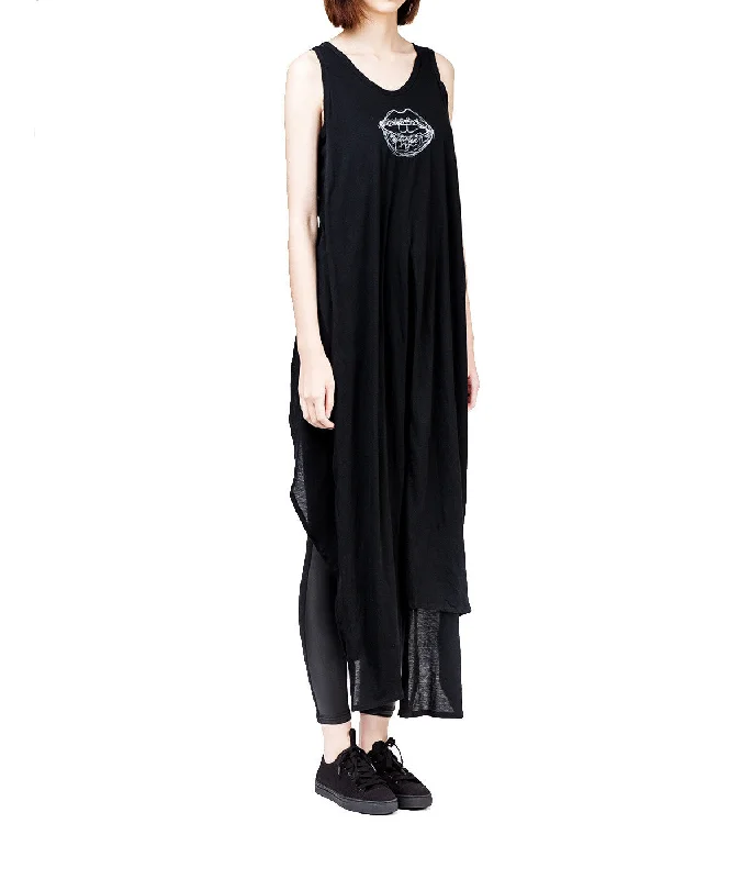 Elongated Dual Layer Cotton Jersey Tank Top trendy tank top