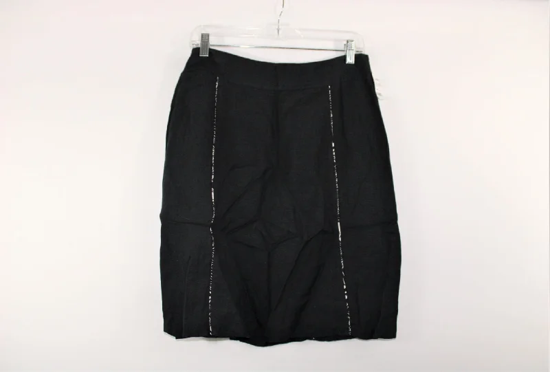 Christopher & Banks Black Linen Skirt | Size 10 flowy skirt hem