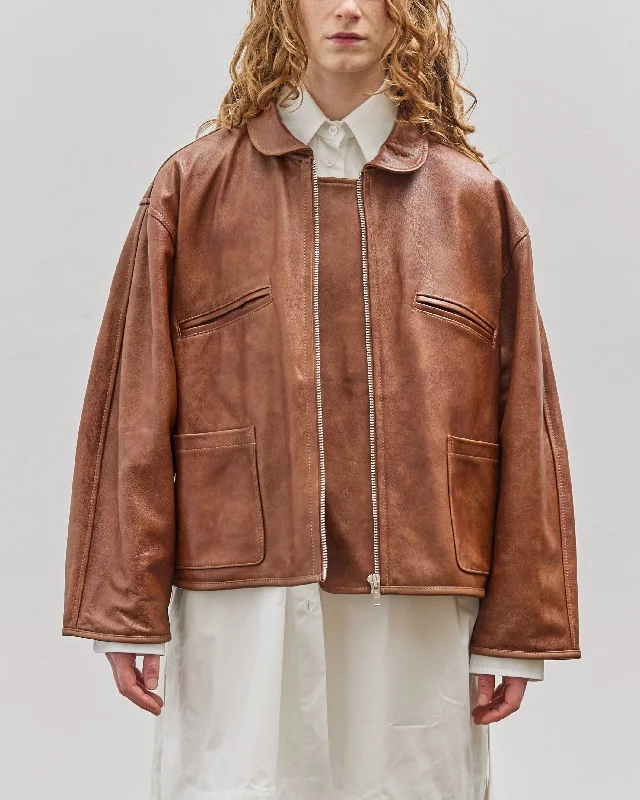 Cawley Leather Flying Jacket, Tan Jersey Jacket Tulle Jacket Batik Jacket