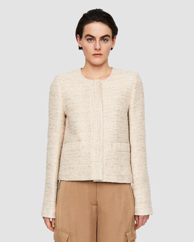 JOVANNA TWEED JACKET / CASSONADE V-Neck Jacket Boat Neck Jacket Square Neck Jacket