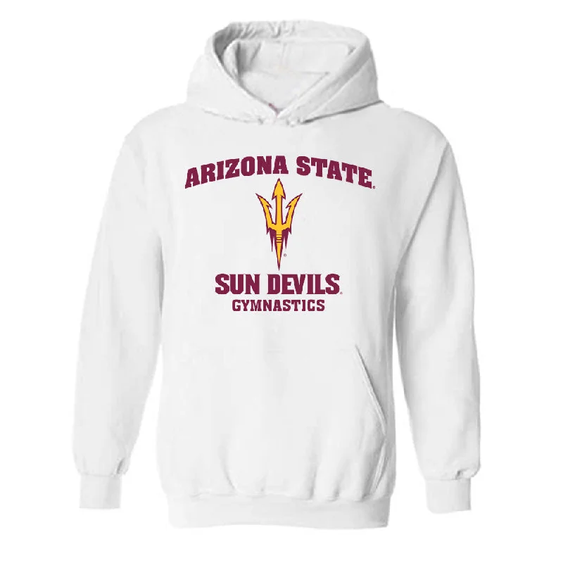 Arizona State - NCAA Women's Gymnastics : Isabella Kowan - Sports Shersey Hooded Sweatshirt Hoodie with Bell Sleeves Flared Feminine