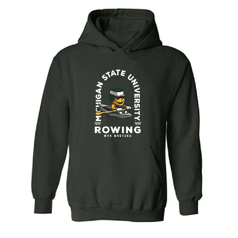 Michigan State - NCAA Women's Rowing : Mya Bretzke - Fashion Shersey Hooded Sweatshirt Hoodie with Drawcord Adjustable Secure