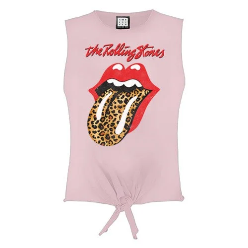 Amplified Womens/Ladies Leopard Tongue The Rolling Stones Sleeveless Tank Top seamless tank top