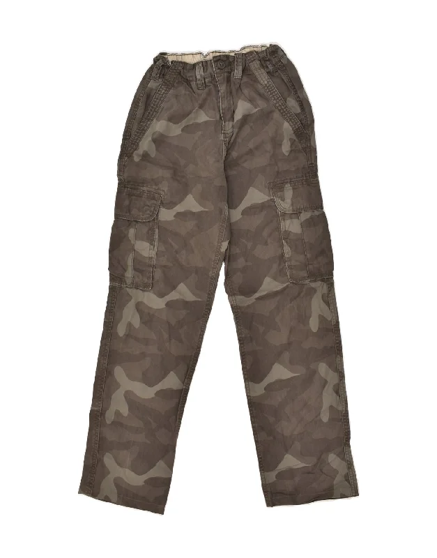 VINTAGE Womens Straight Cargo Trousers IT 42 Medium W30 L29 Grey Trousers stylish modern
