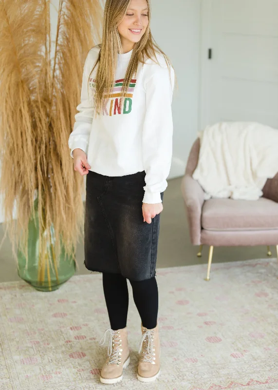 Fleece Lined Be Kind Sweatshirt - FINAL SALE Hoodie with Illustration Artistic Creative