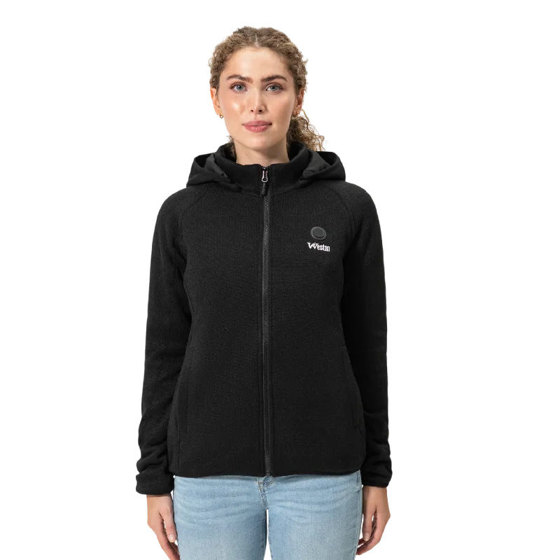 Women's Fleece Heated Jacket with Hood Cardigan Sweater Pullover