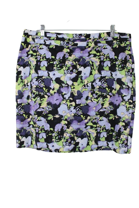 LOFT Purple Floral Skirt | 14 patchwork skirt art