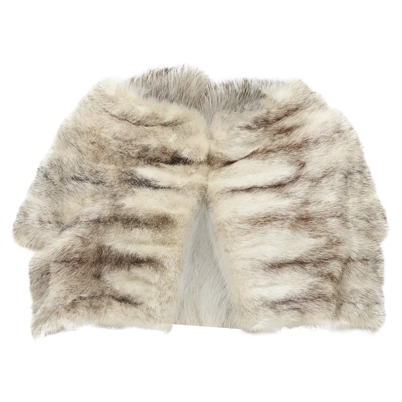 Marni Genuine Fur Striped Coloring Shawl Bolero Crop Jacket Faux Fur Jacket Real Fur Jacket Shearling Jacket