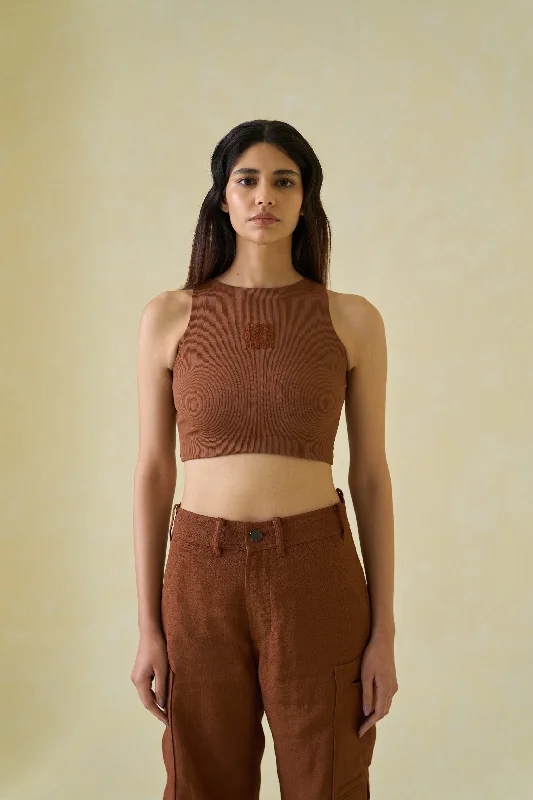 Kolam Cropped Tank Top high neck tank