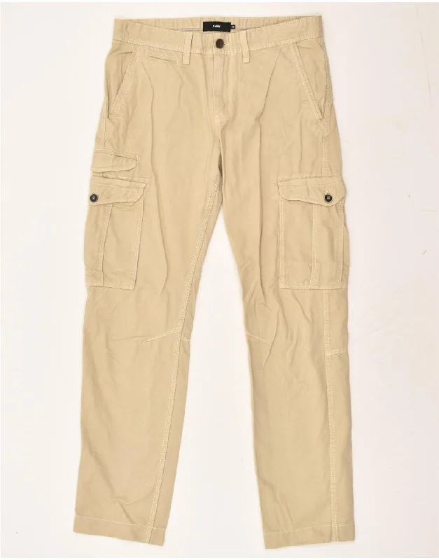 CELIO Womens Straight Cargo Trousers EU 40 Medium W32 L32 Beige Cotton Trousers Exclusive Limited
