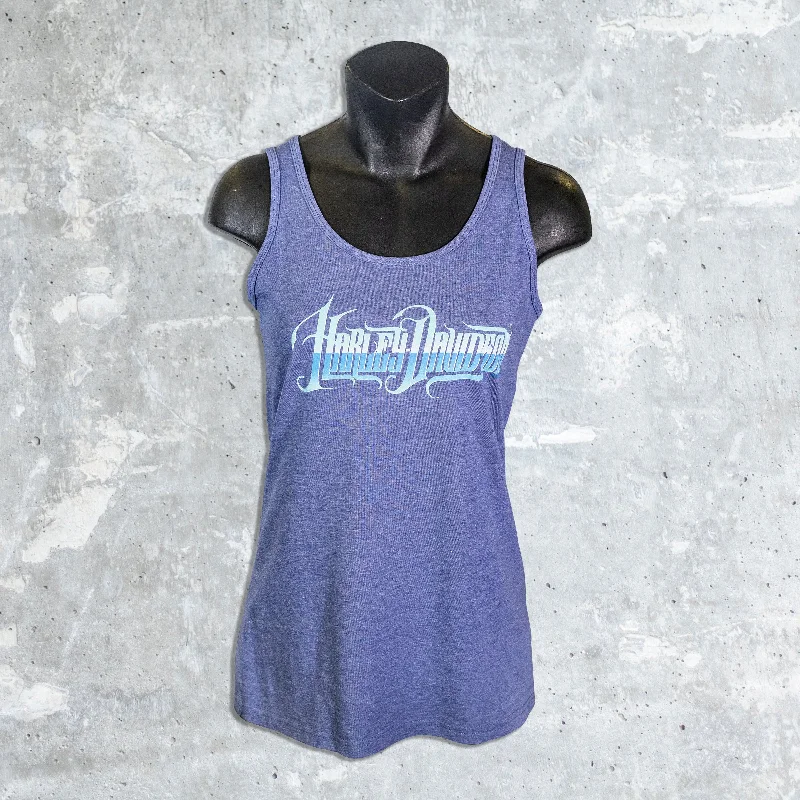 Wildfire Harley Davidson- Sale Women's Blue Chrome Tank v-neck tank top
