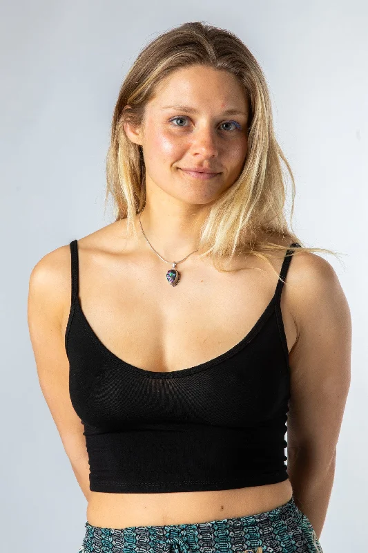 Malai Black Crop Tank Top essential tank top